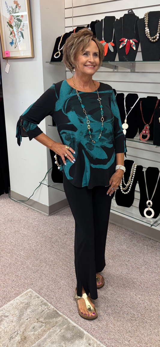 PT28 Black Side Slit Pull On Pant CSW