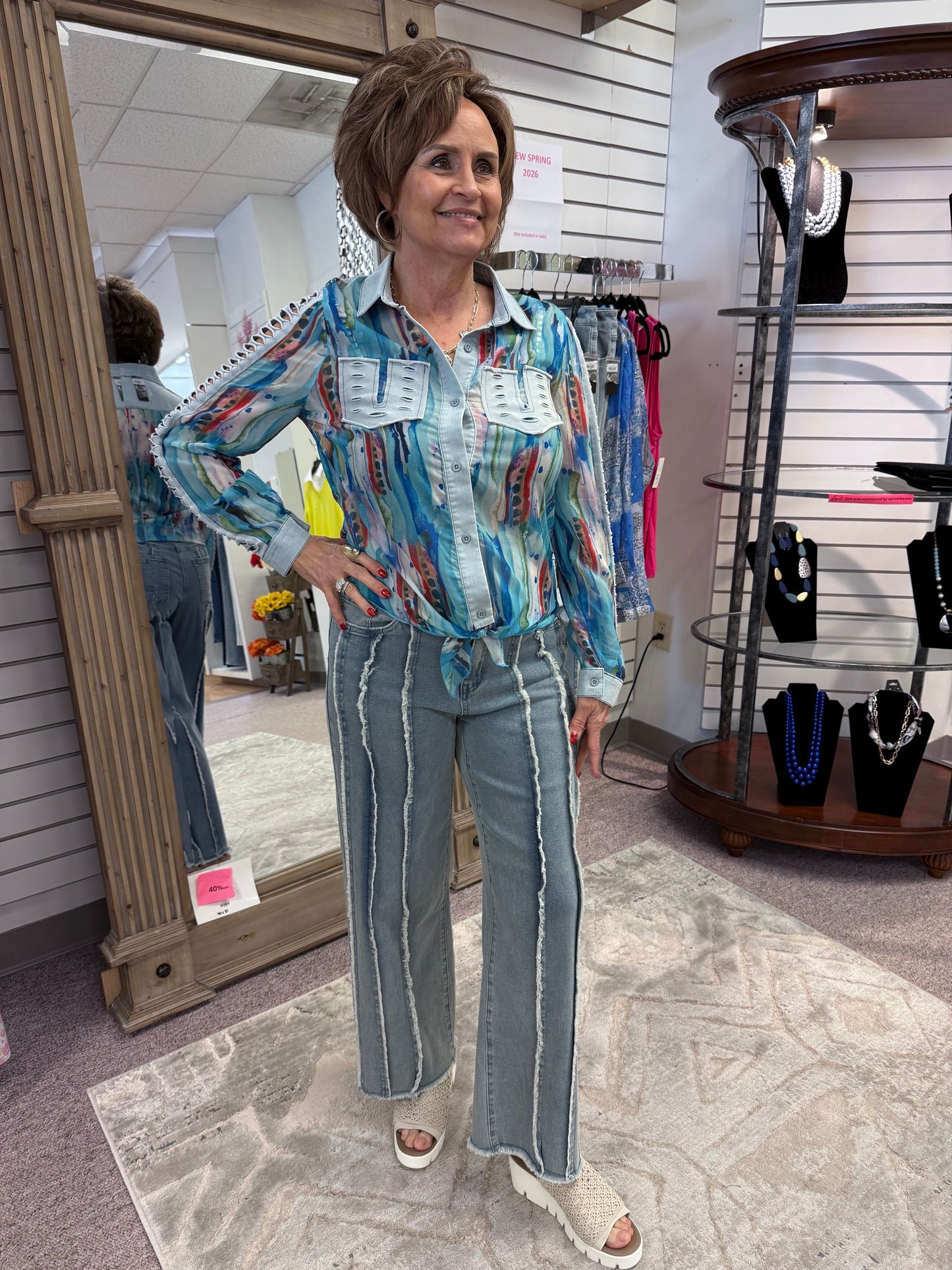 3053 Pennie Frayed Seam Pant AZI