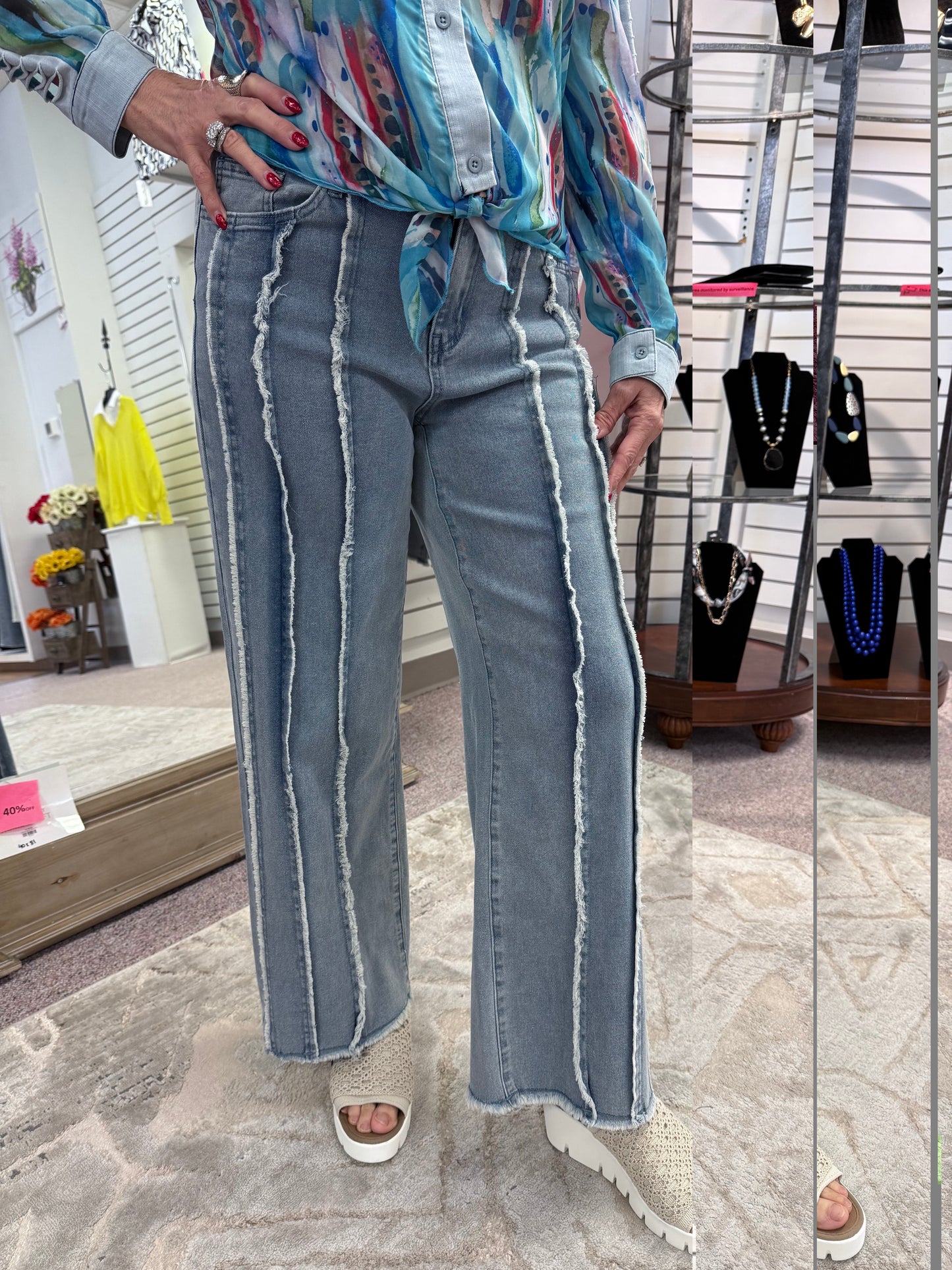 3053 Pennie Frayed Seam Pant AZI