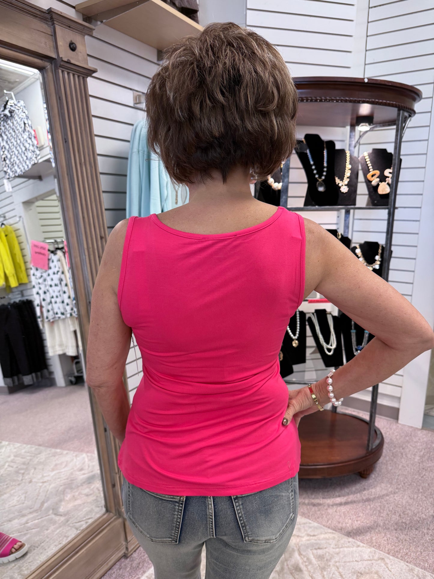1465 Jade Pink Rhinestone Tank AZI