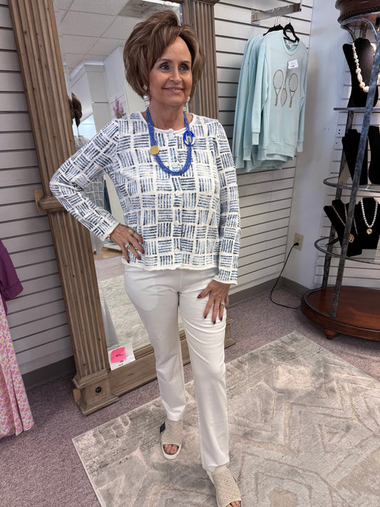 2318 Stamped Cardigan HAB