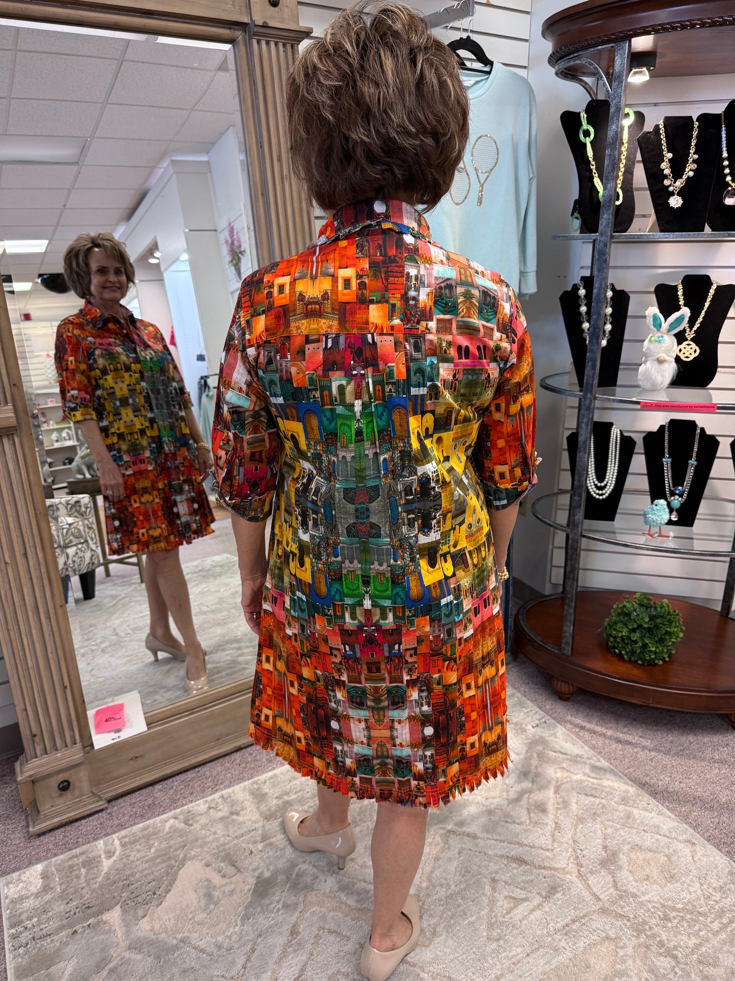 S038 Chatham Doors Print Dress DIZ