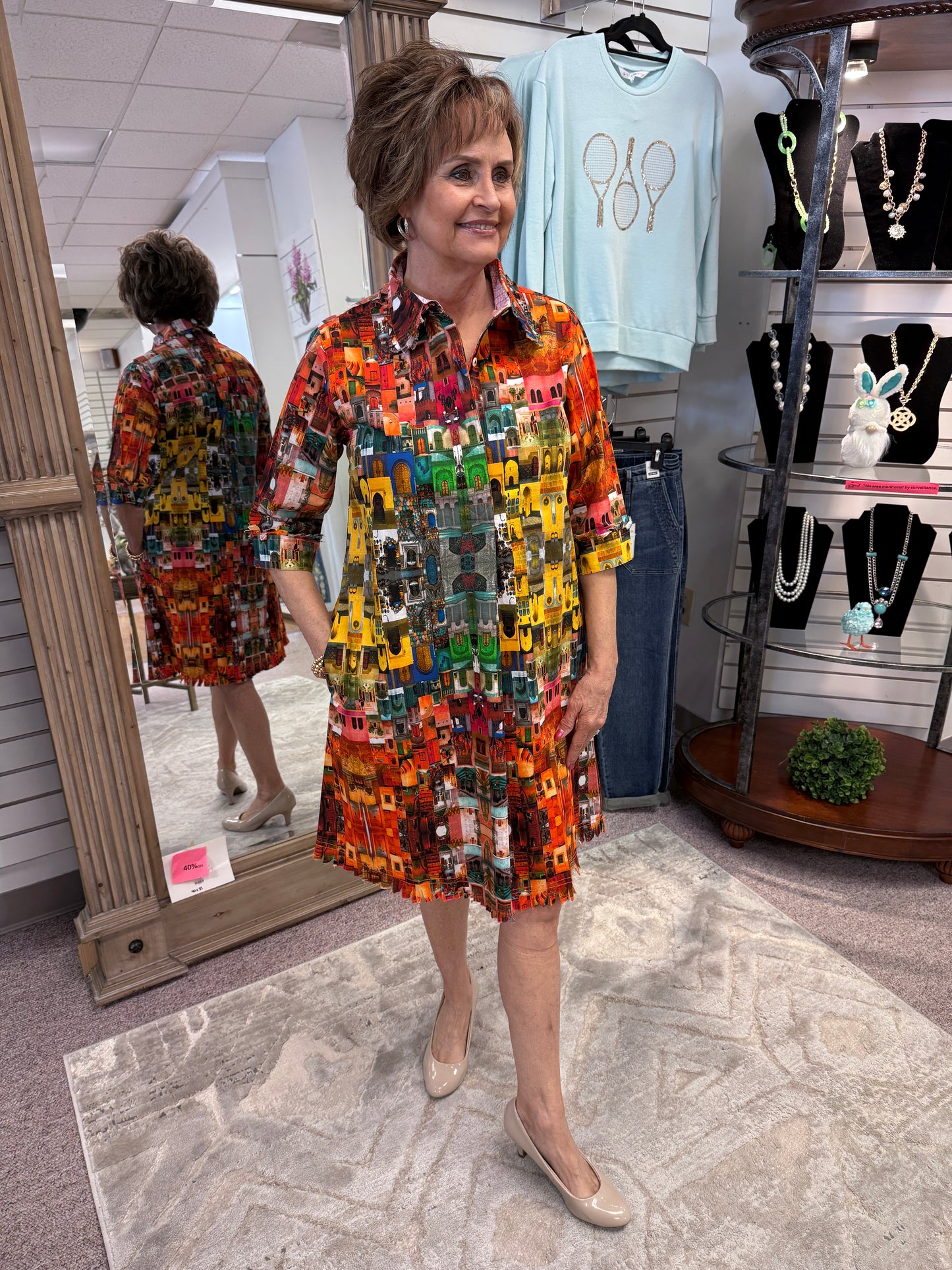 S038 Chatham Doors Print Dress DIZ