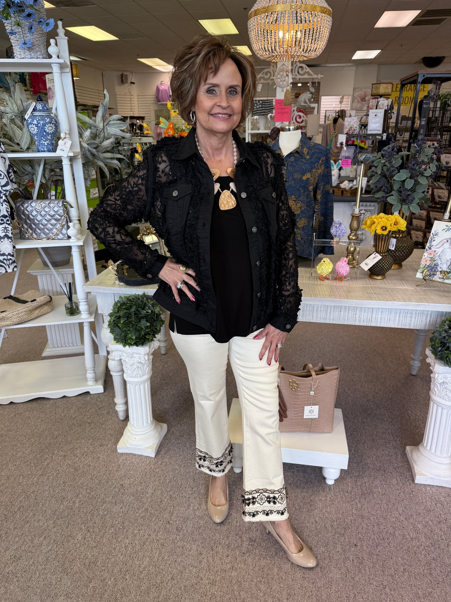 5739 Embroidery Hem Crop Pant CWB