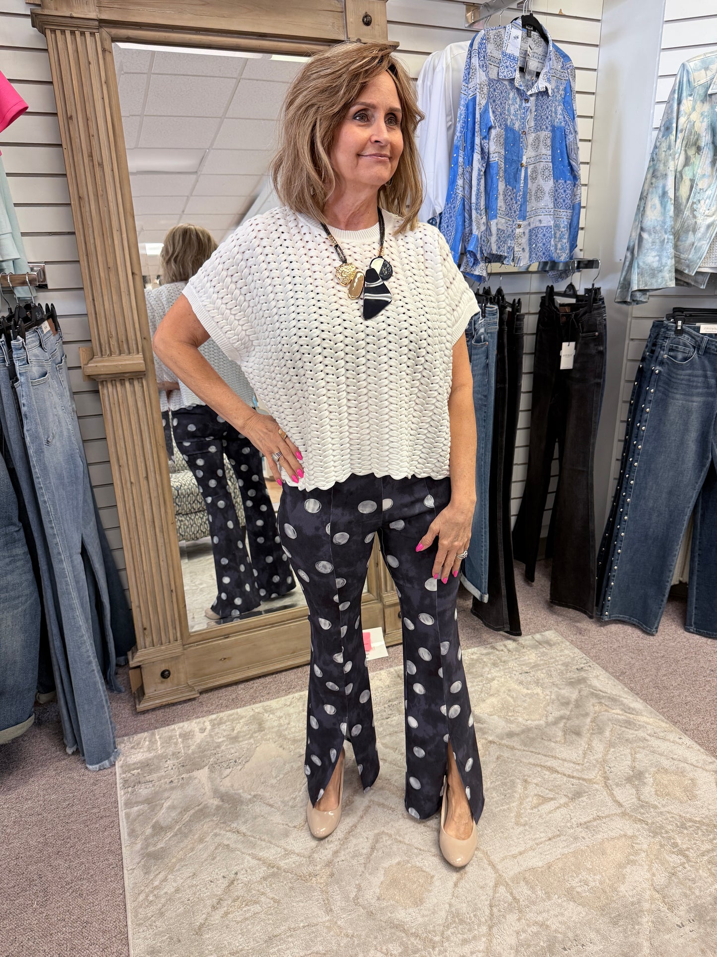 8987 Stamp Dots Pant INY