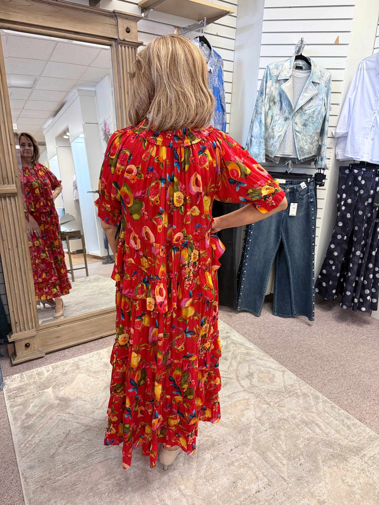 630D Red Multi Skirt  APN