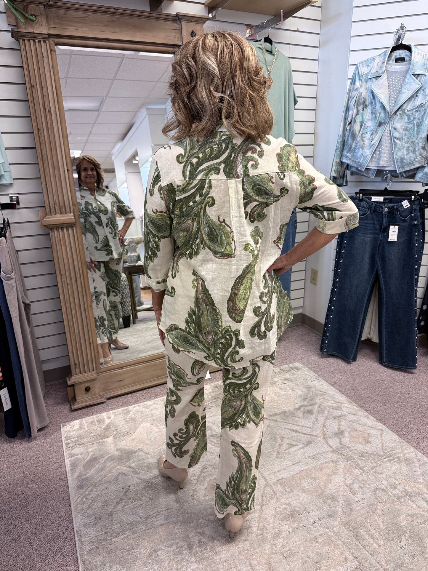 9904 Print Linen Pant FAC