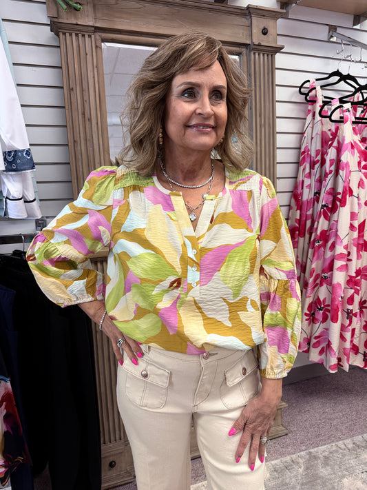 8374 Smocked Blouse HTI