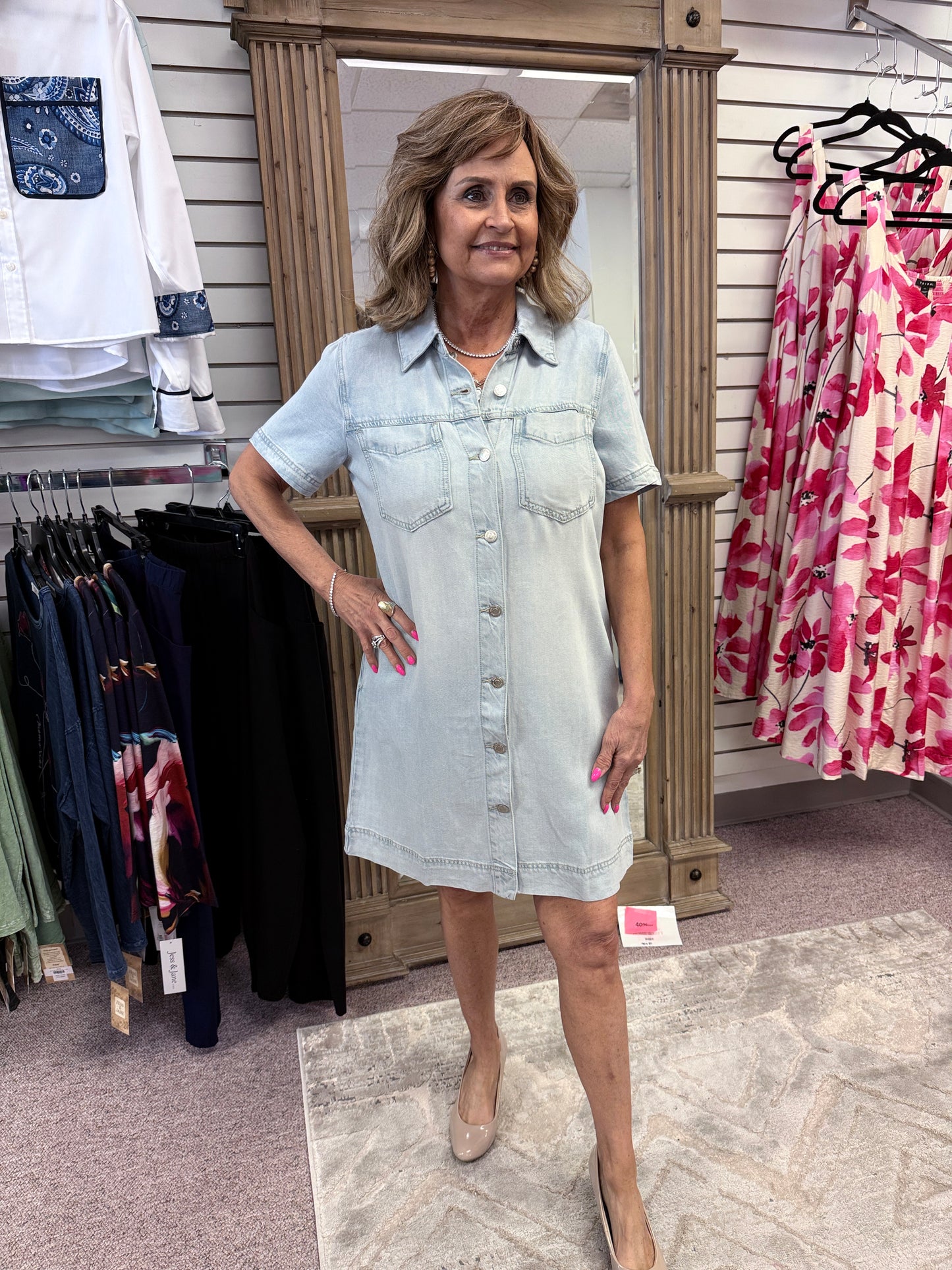1116 Denim Shirt Dress HTI
