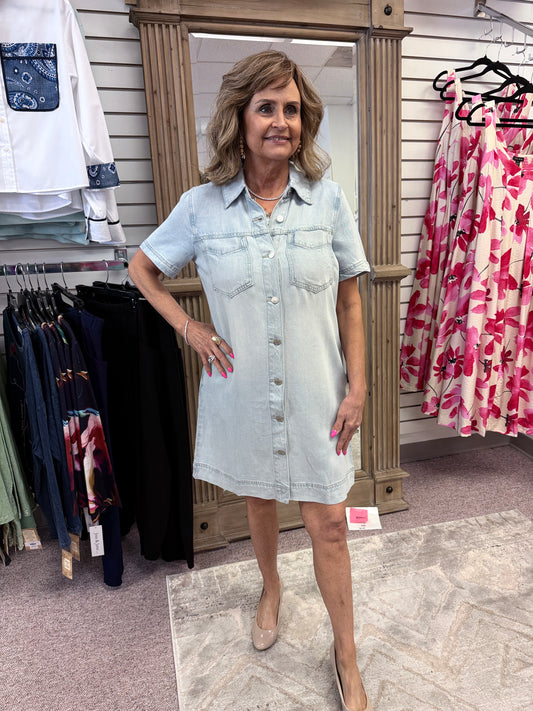 1116 Denim Shirt Dress HTI