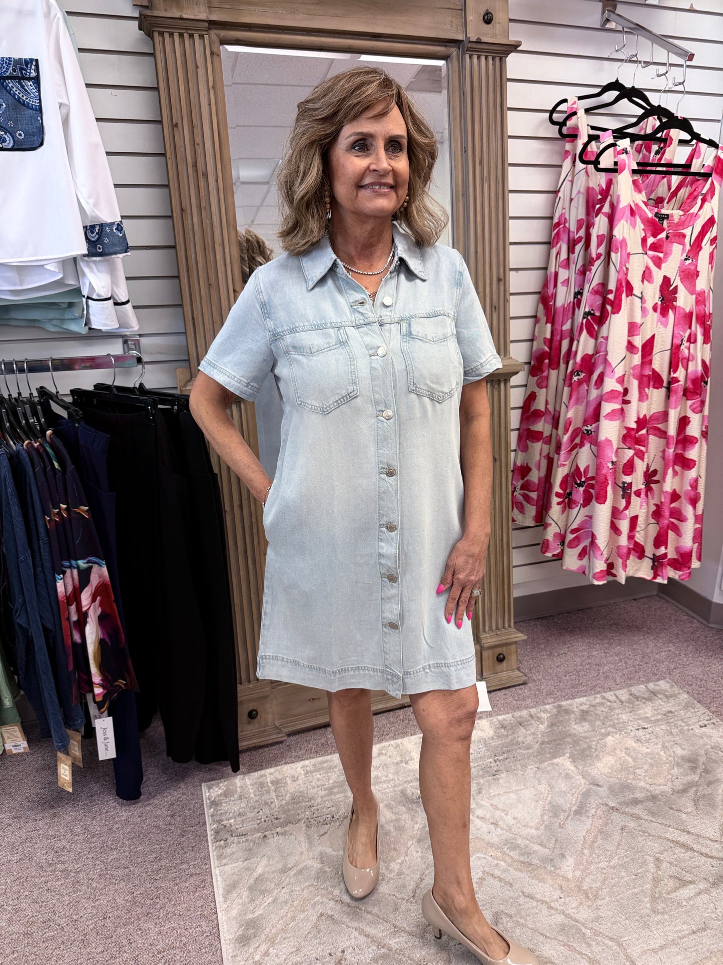 1116 Denim Shirt Dress HTI