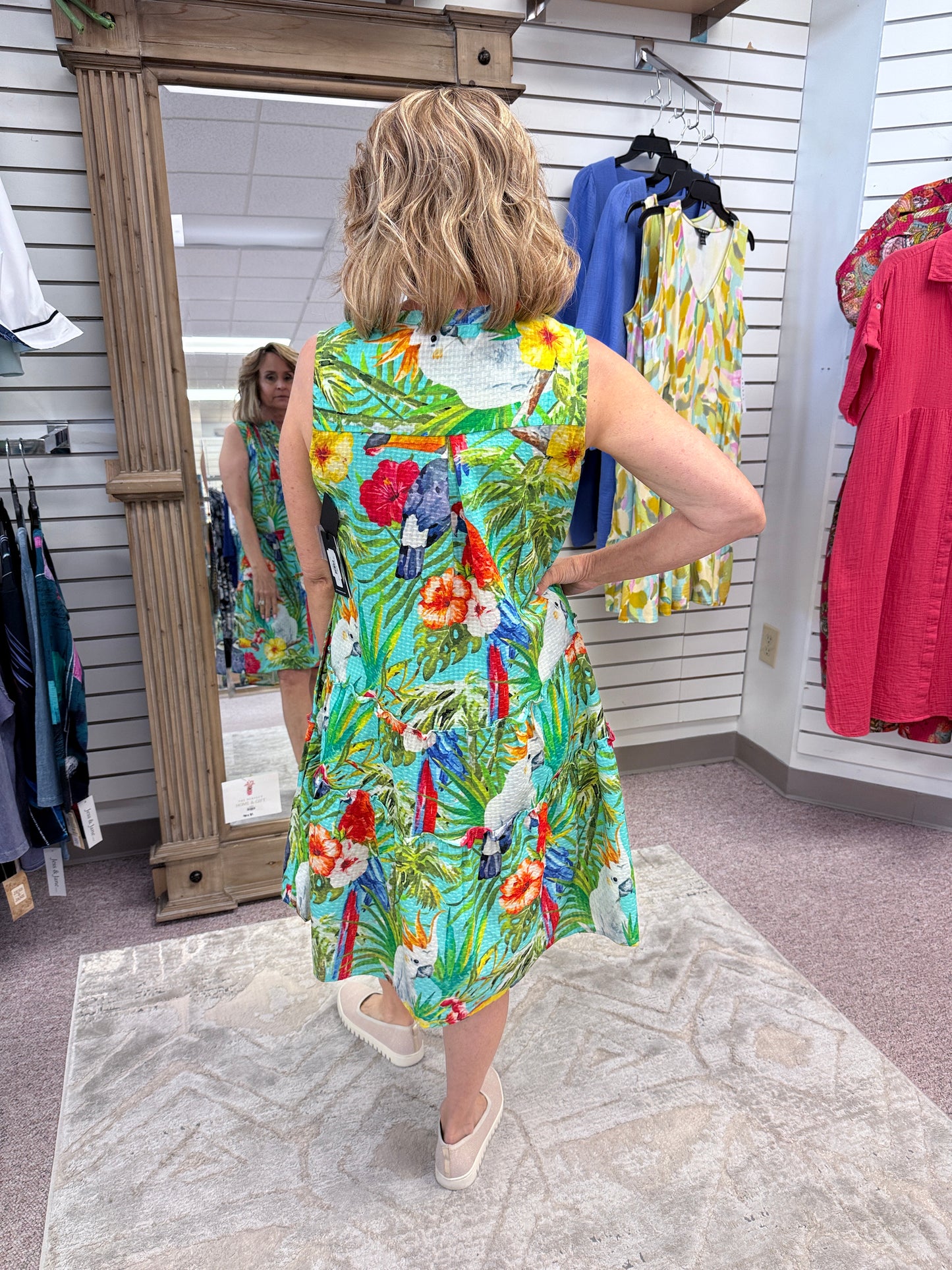 734D Turquiose Pin-Tuck Dress APN