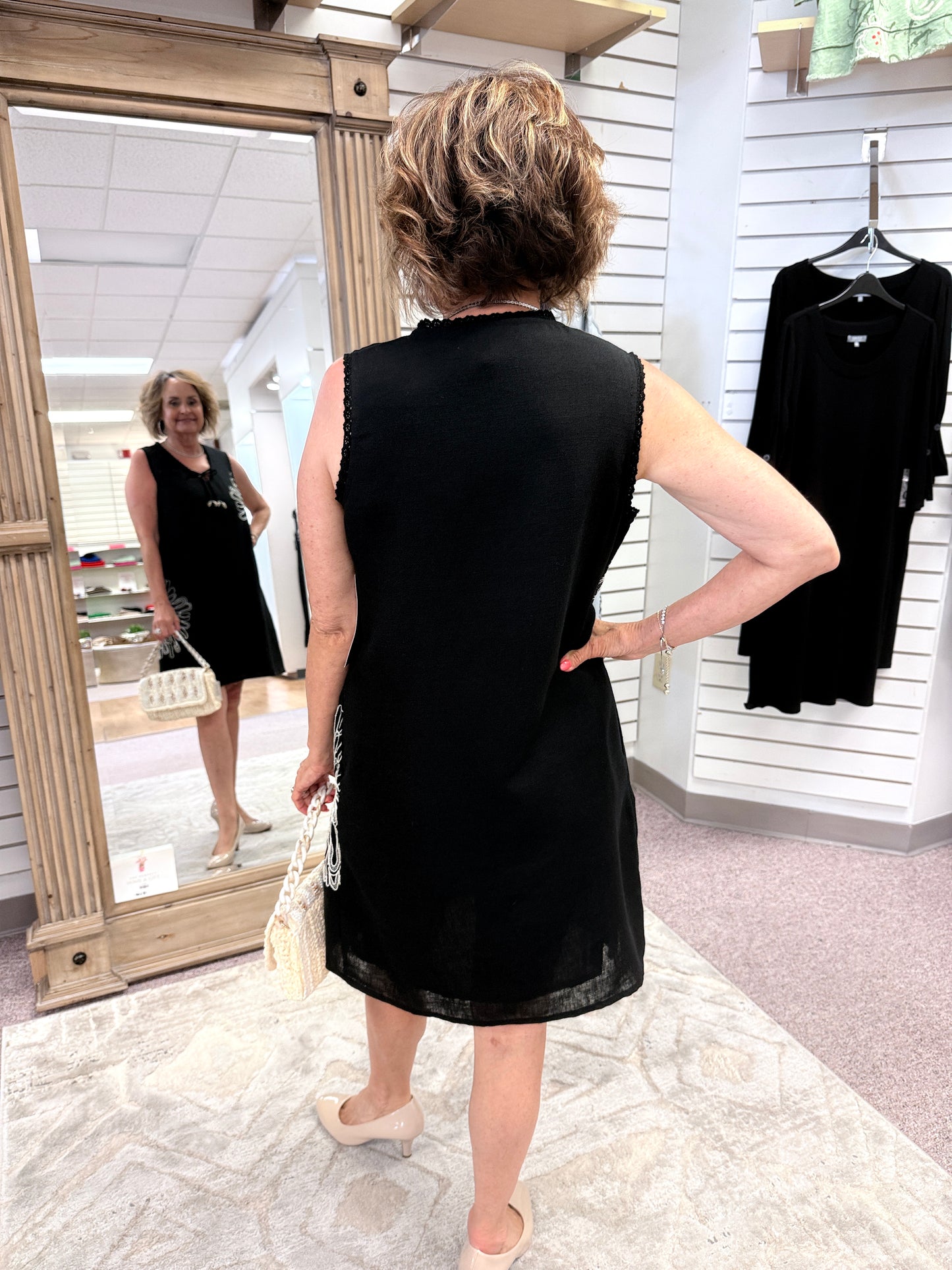8465 Black Embroidery Dress HTI