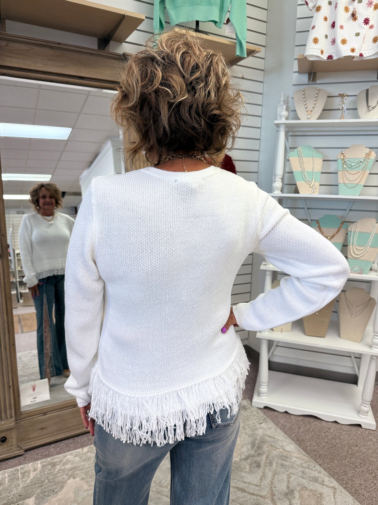 2051 Fringe Bottom Sweater CWB