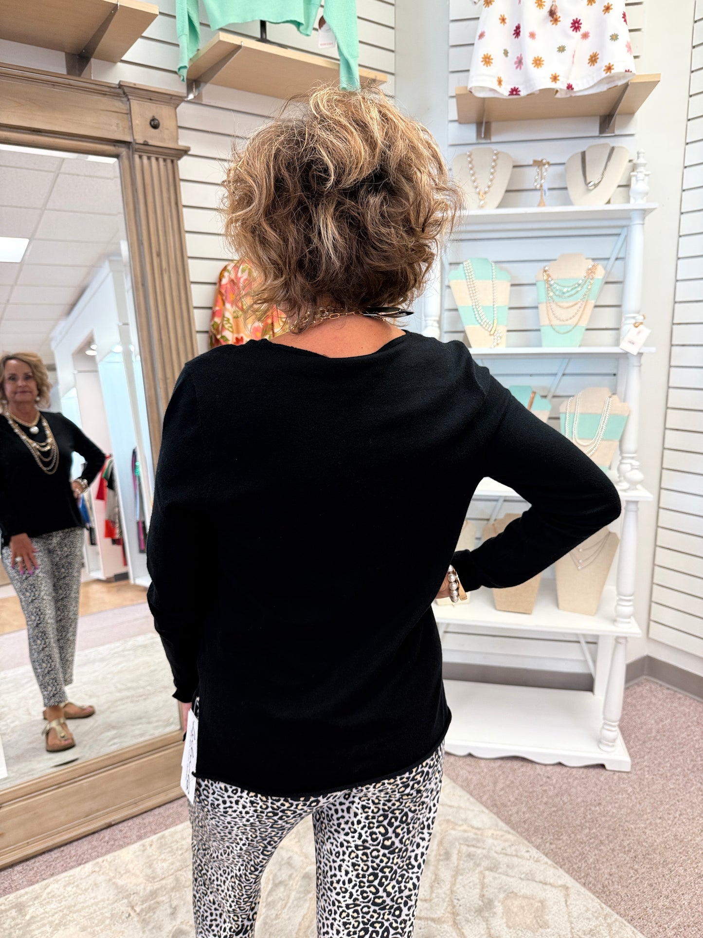 2279  Black V-Neck Sweater CWB
