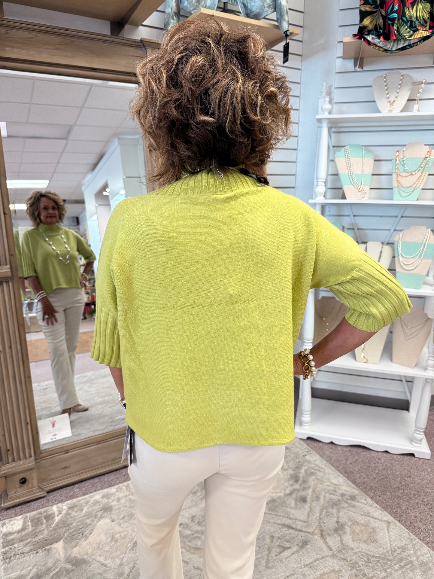 4181 Lime Swing Sweater RAIN