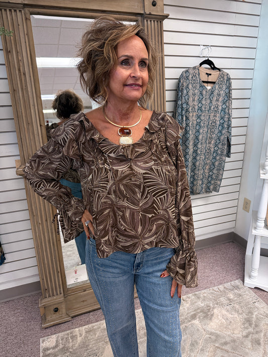 8P38 Ruffleneck Blouse LVP