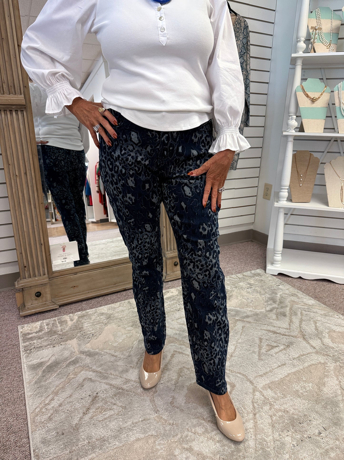3530 Blue Leopard Pant AZI