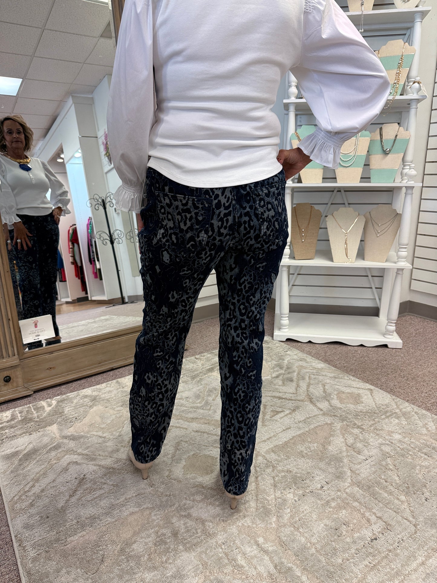 3530 Blue Leopard Pant AZI