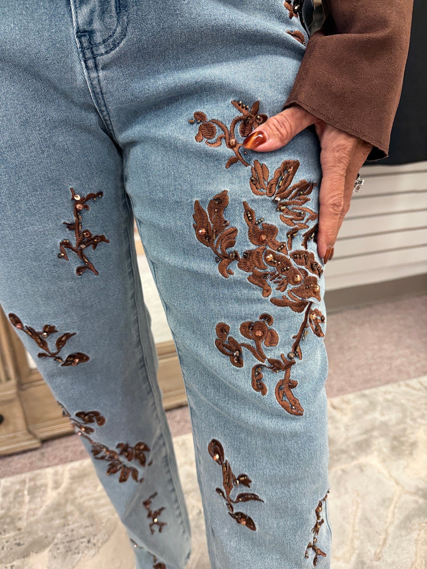 3584 Gabby Brown Rhinestone Jean AZI