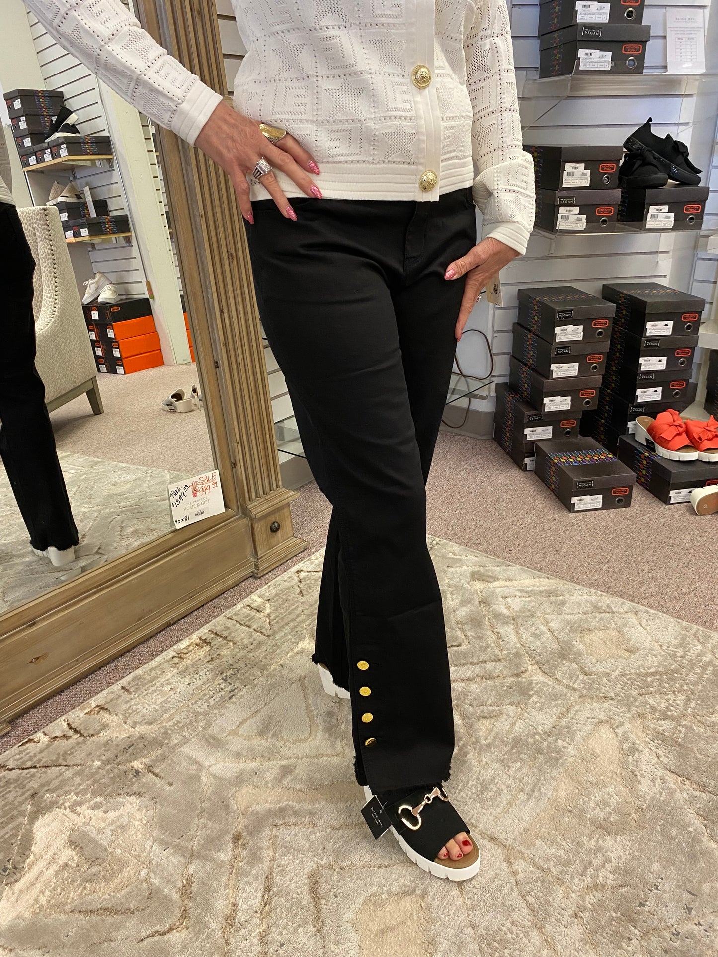 3033 Gold Button Pant AZI