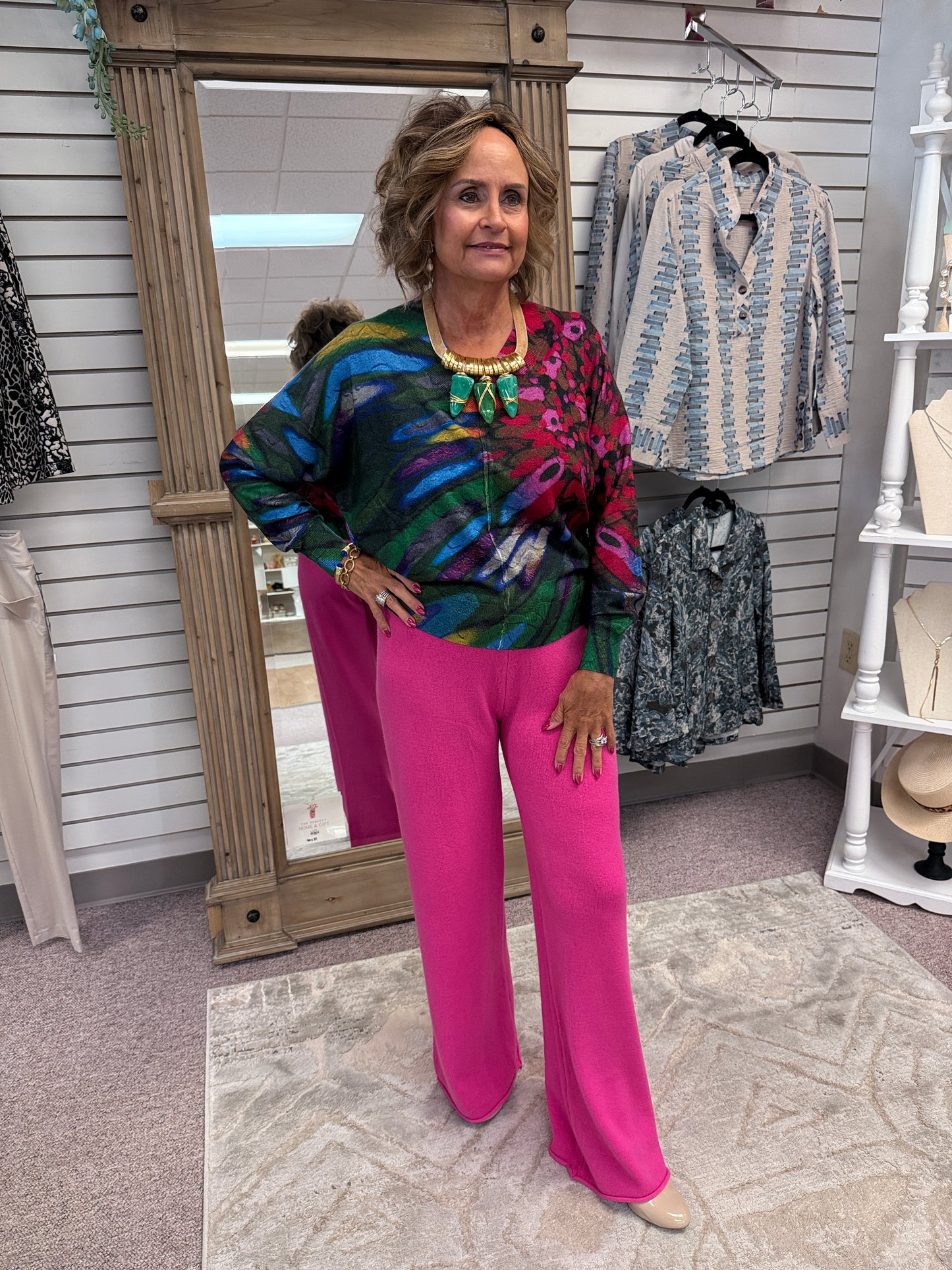 0106 Fuschia Italian Knit Pant MIL