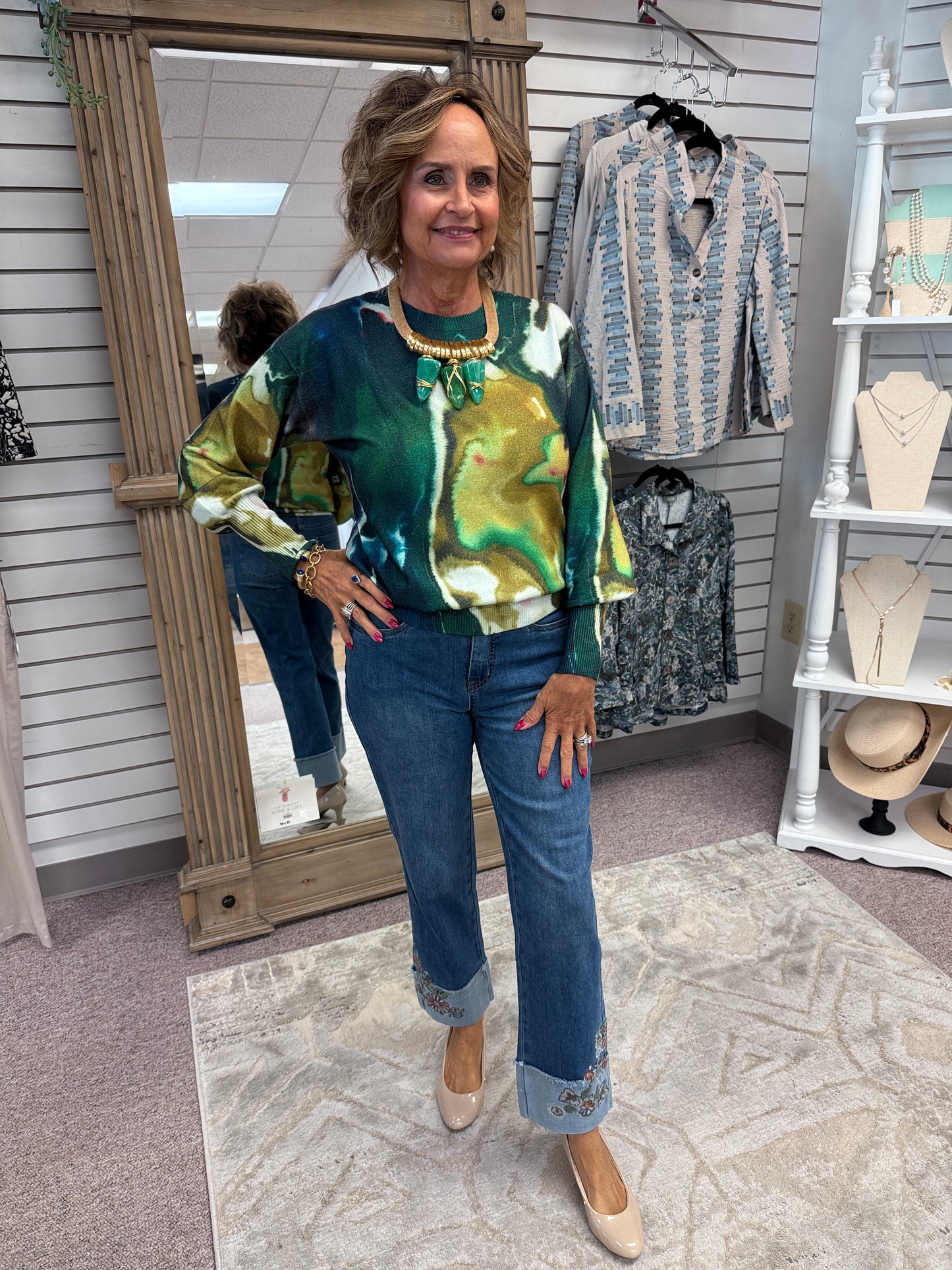 11475 Embroidered Cuff Jean HAB