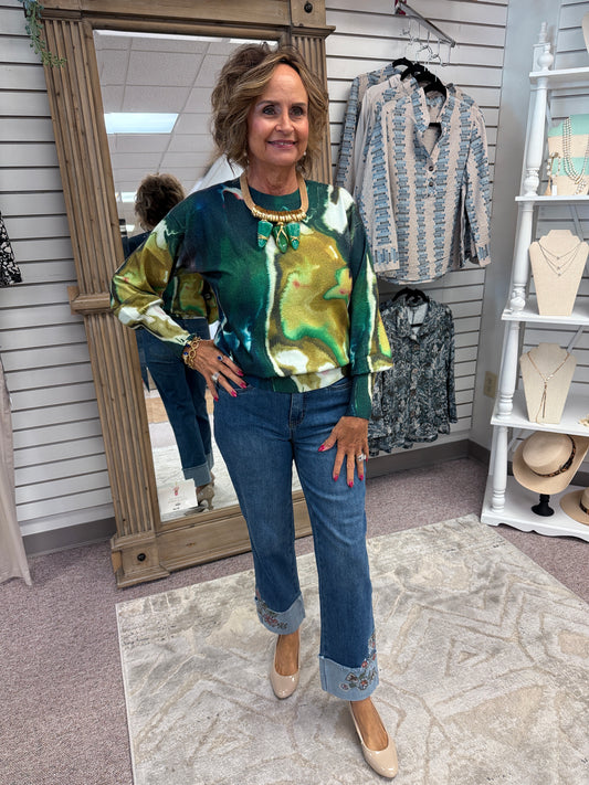 11475 Embroidered Cuff Jean HAB