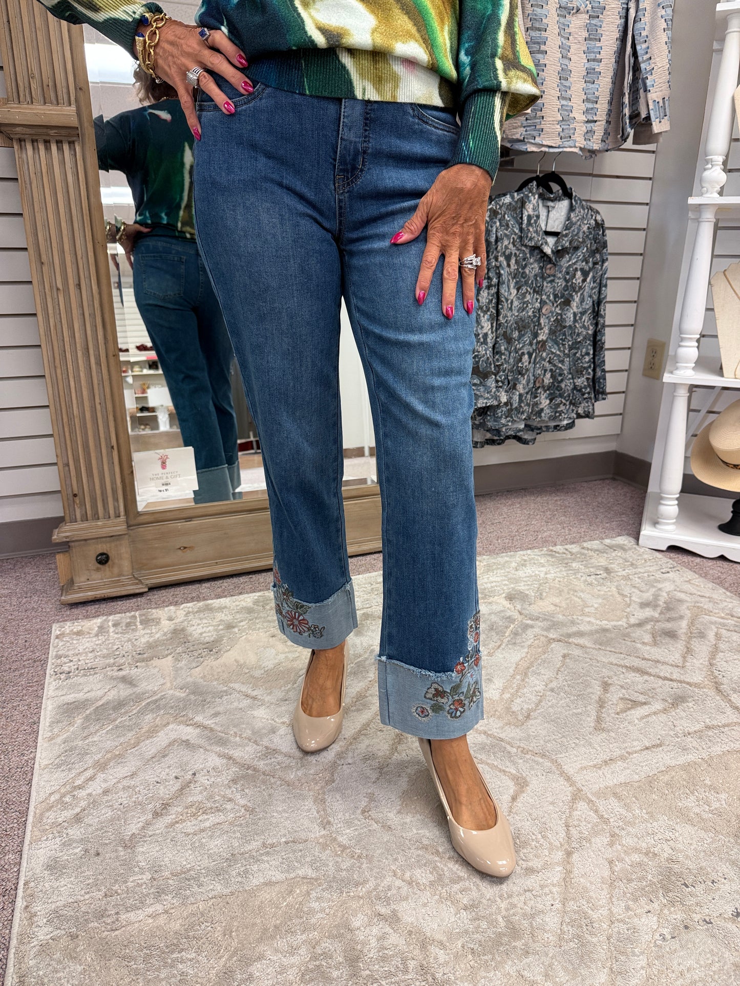 11475 Embroidered Cuff Jean HAB