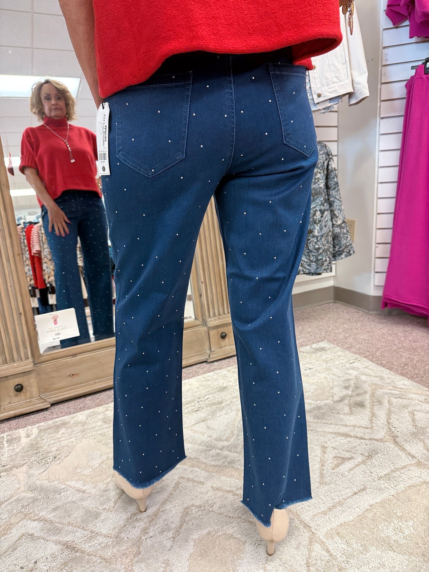 1742 Denim Rhinestone Pant LBC
