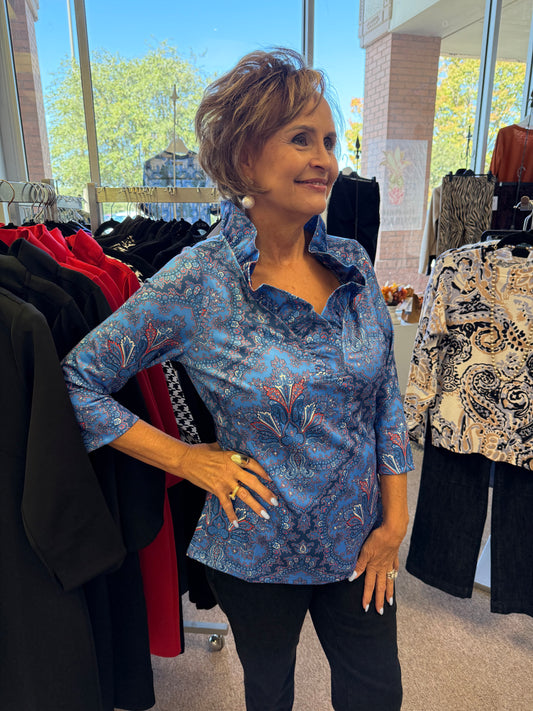 Gretchen Scott Passion Paisley Top GSL