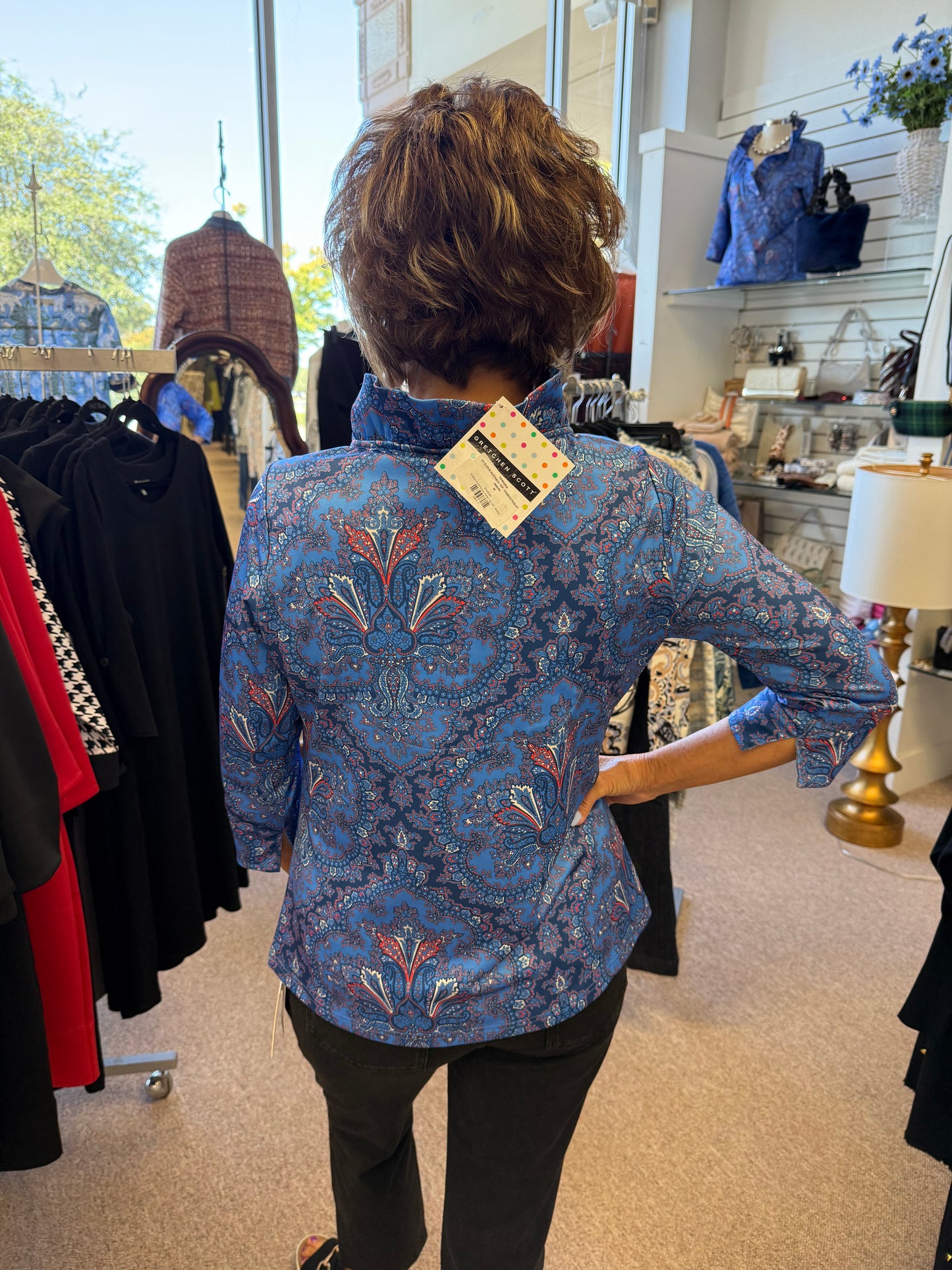 Gretchen Scott Passion Paisley Top GSL