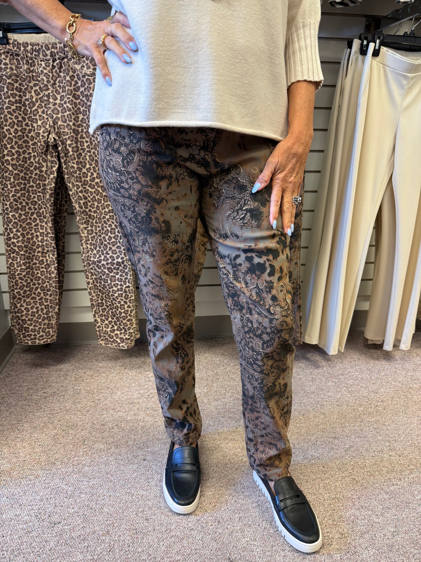 9867 Caramel Print Pant FAC