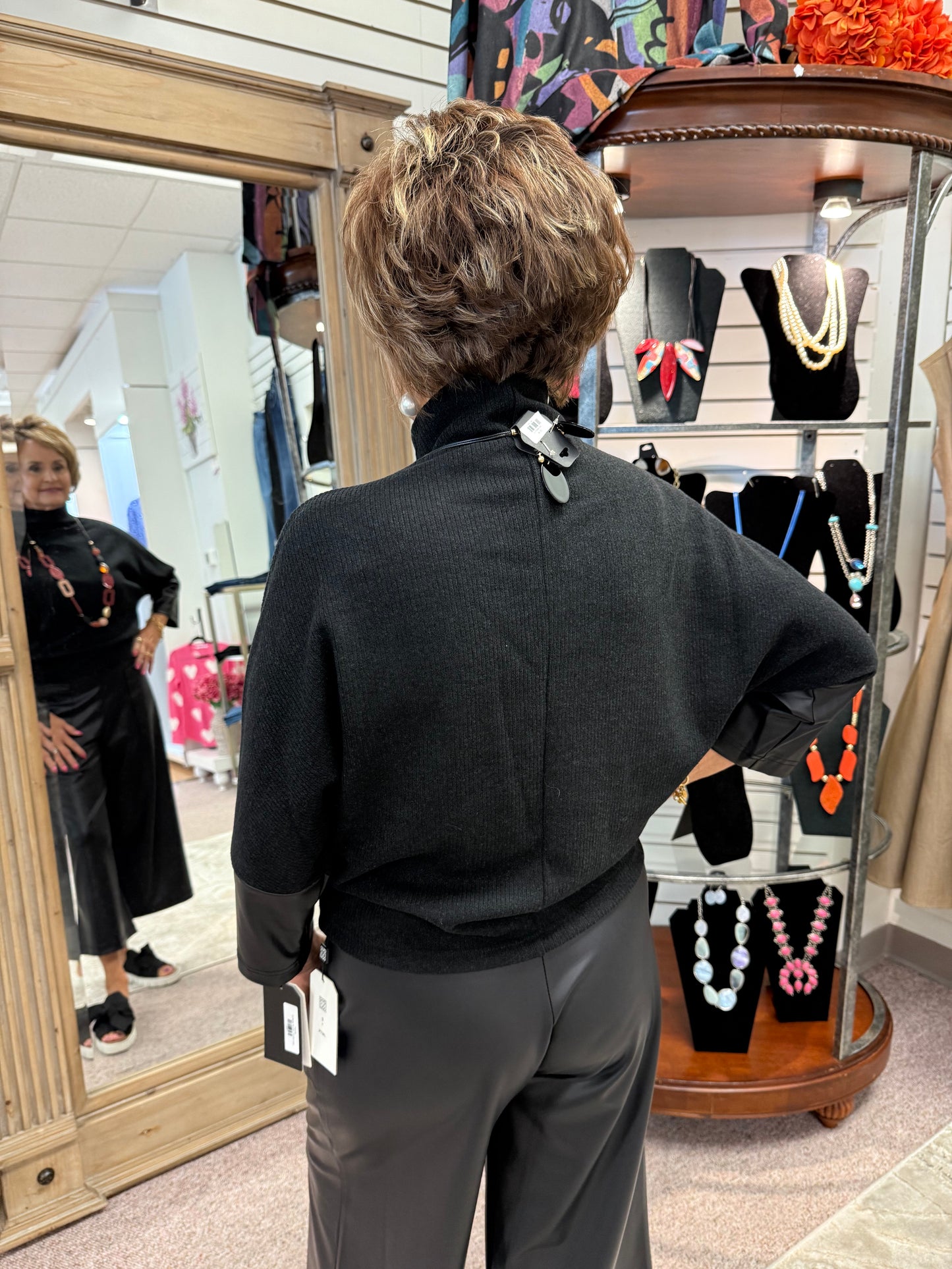 223 Sweater W/Leather Cuff CSW