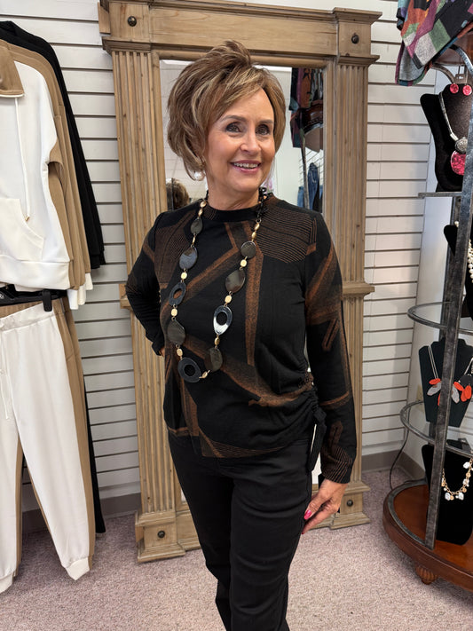 200 Geo Print Pull Tie Top CSW