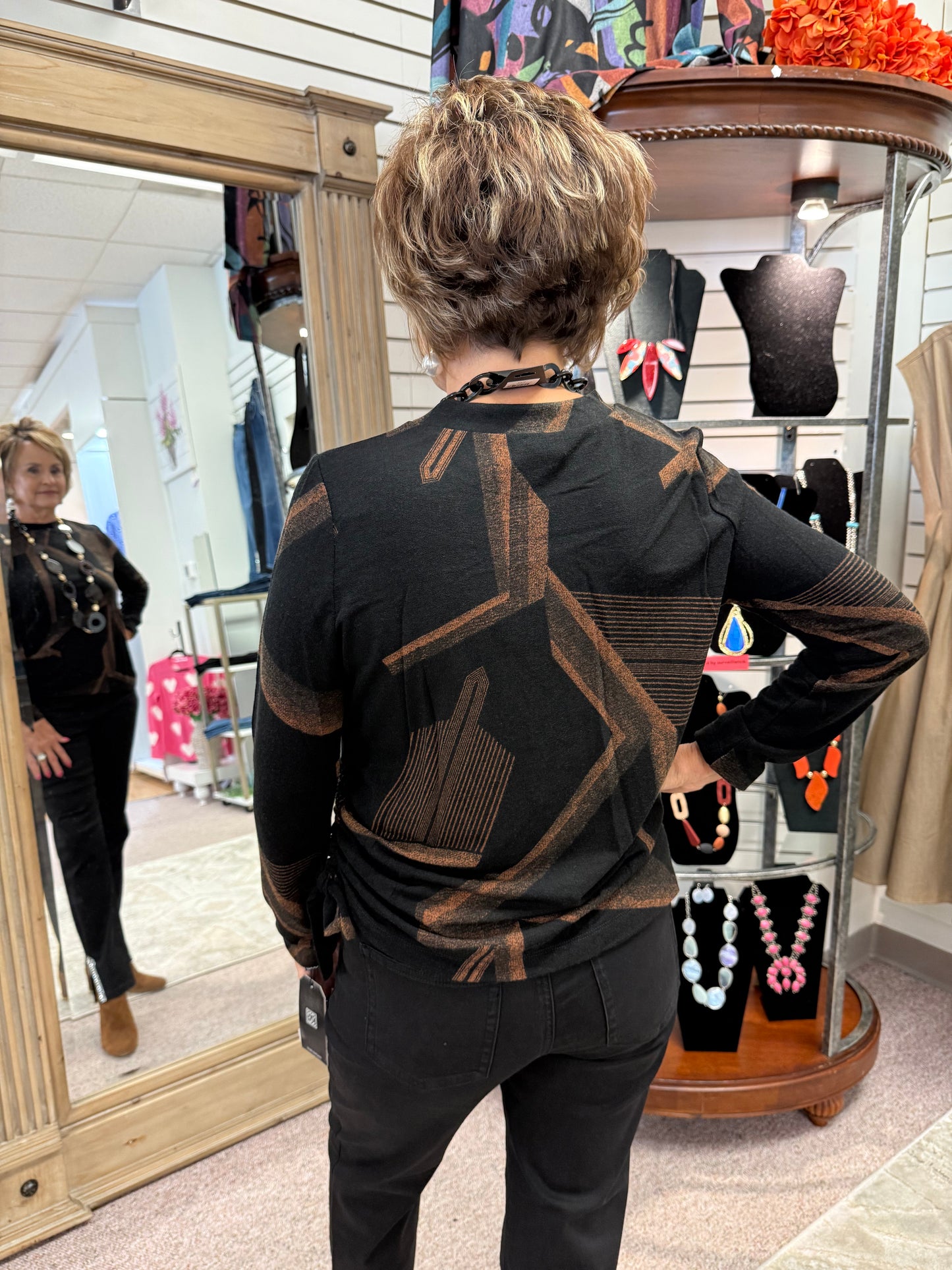 200 Geo Print Pull Tie Top CSW