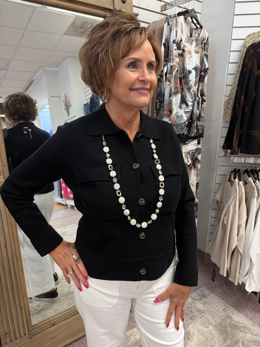 0002 Cardigan - Black HTI