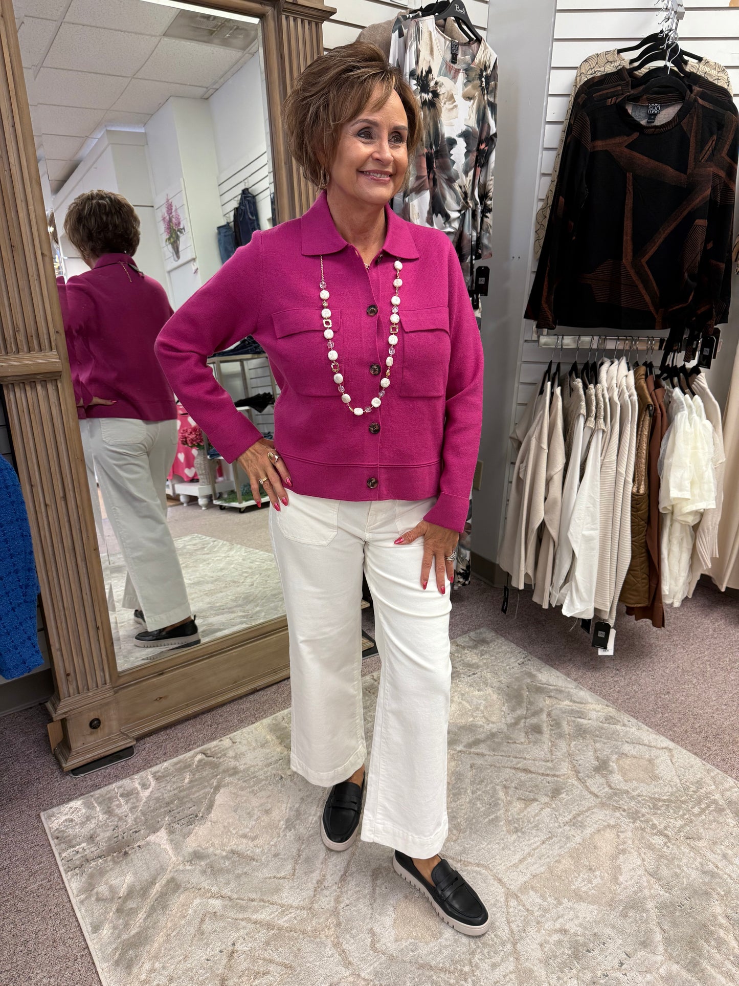 8030 Cardigan - Pink Flambe HTI