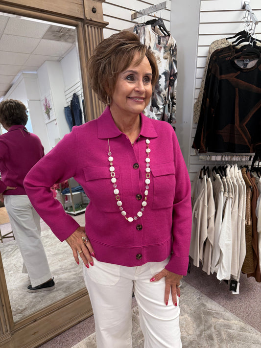 8030 Cardigan - Pink Flambe HTI