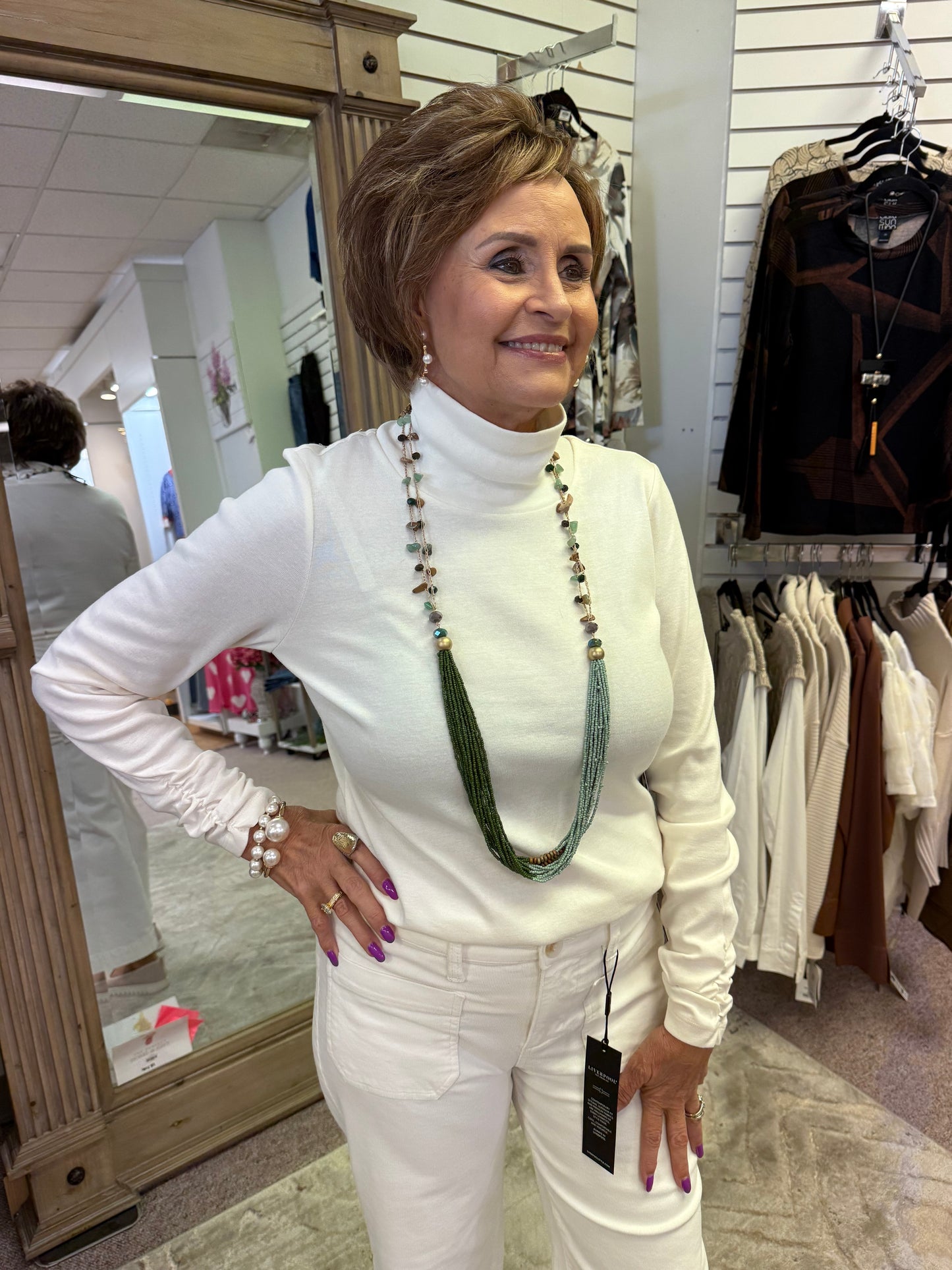 6412 Ruched Turtleneck HAB