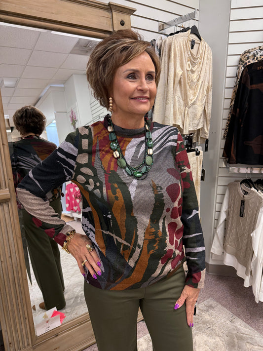 0WPS Olive/Tan Scoop Neck Clara Sun Woo