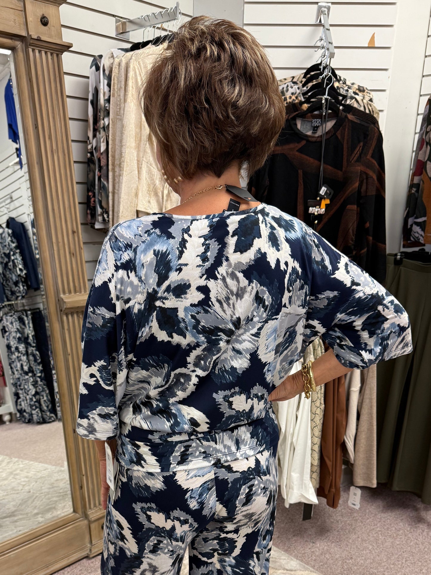 7P35 Navy/Silver Tie Top Clara Sun Woo