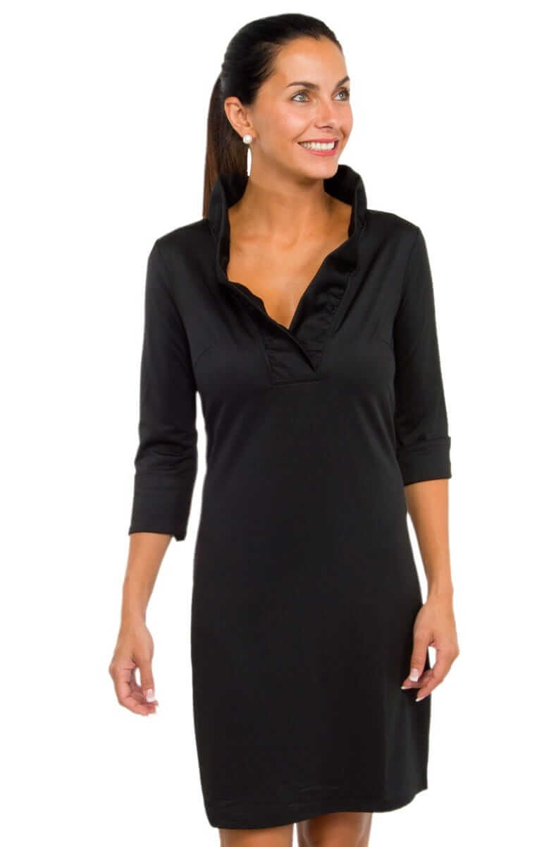 Ruffneck Dress Solid Black GSL