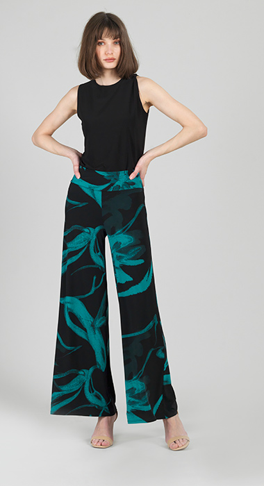 TP74 Teal/Black Palazzo Pant CSW