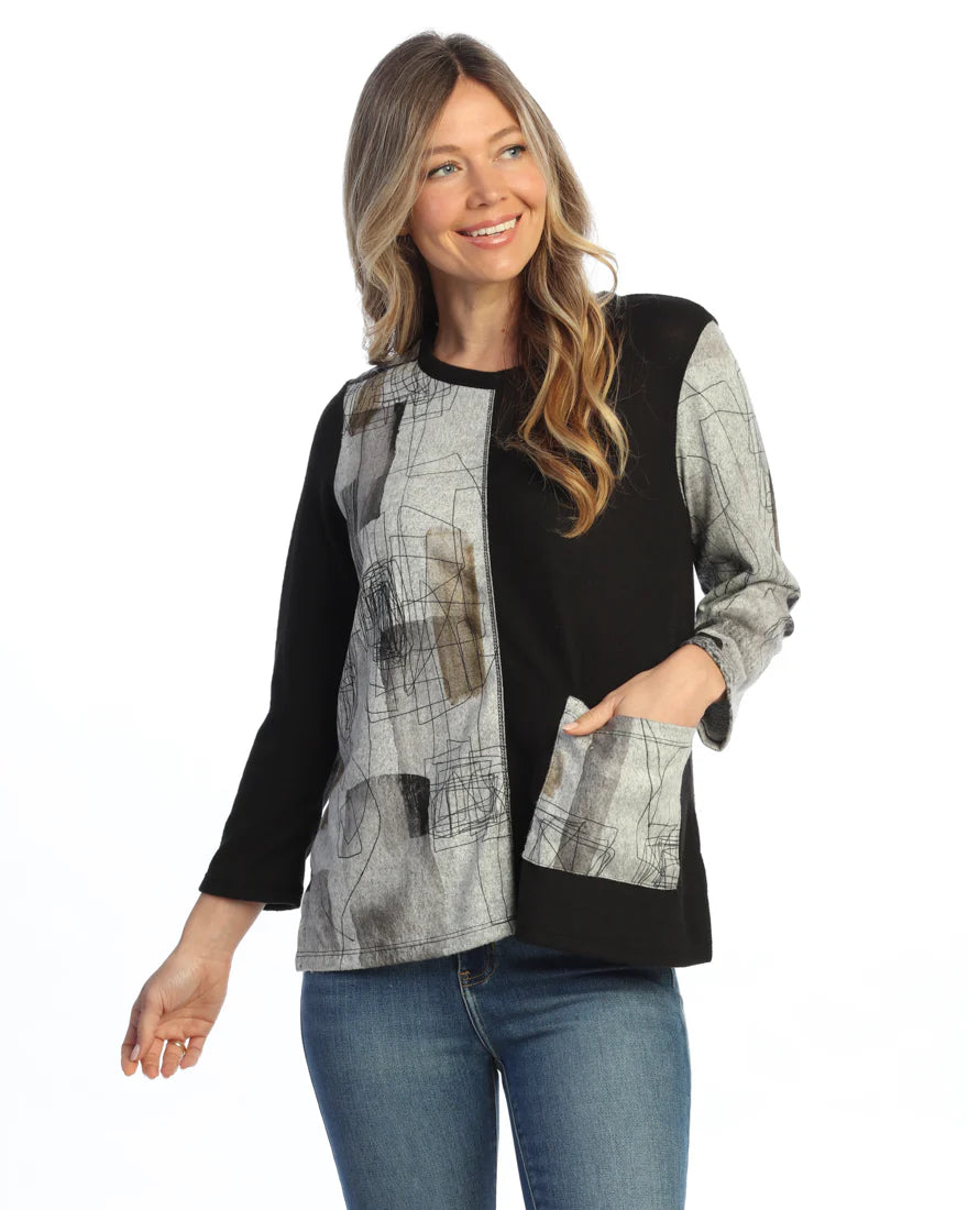 2269 Scribbles Top w/Pocket JNJ