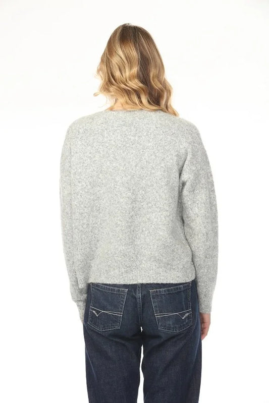 5452 Floral Applique Sweater RAIN