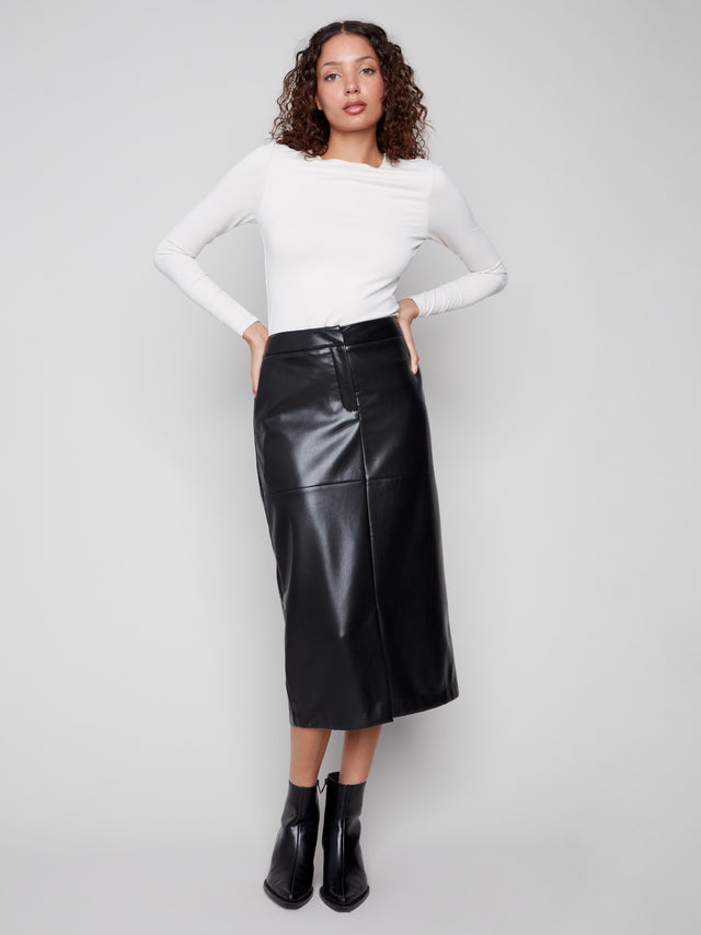 7087 Faux Leather Skirt CWB
