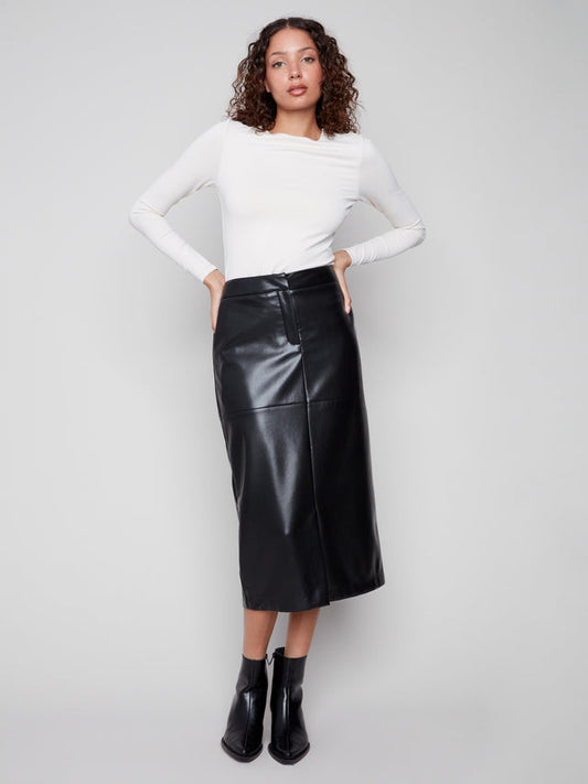 7087 Faux Leather Skirt CWB