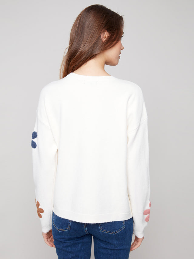 2829 Plush Sweater Boucle Flowers CWB