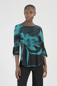 31P4 Teal/Black Scoop Tunic Top CSW